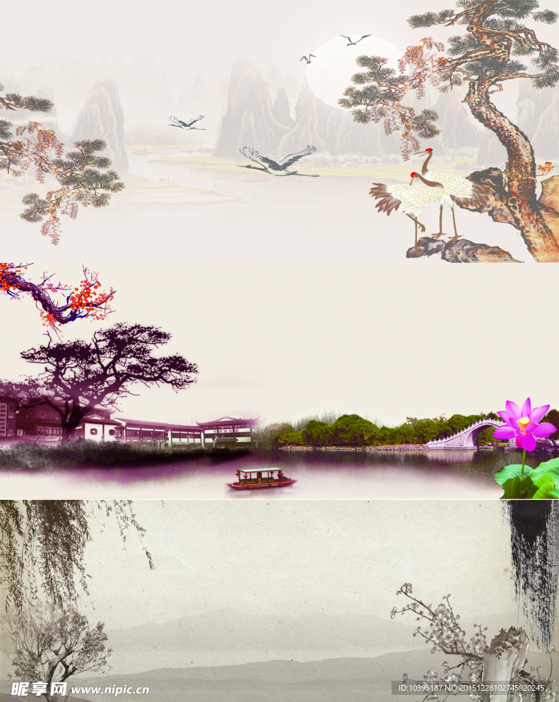 中国古风水墨画背景