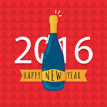 2016新年香槟酒瓶海报