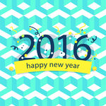 2016新年蓝色几何图海报