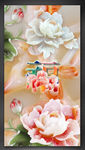 玉雕福字花朵玄关背景墙
