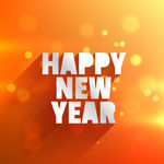 橙色新年贺卡