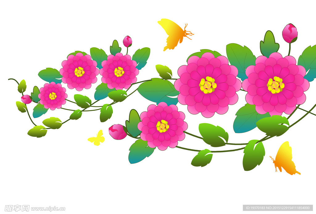 蝴蝶穿花