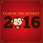 2016新年滑稽的猴子海报