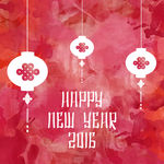 2016新年水彩中国结海报