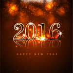 2016新年发光字海报