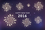 2016新年紫色新年烟花海报