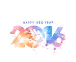 水彩2016新年艺术字