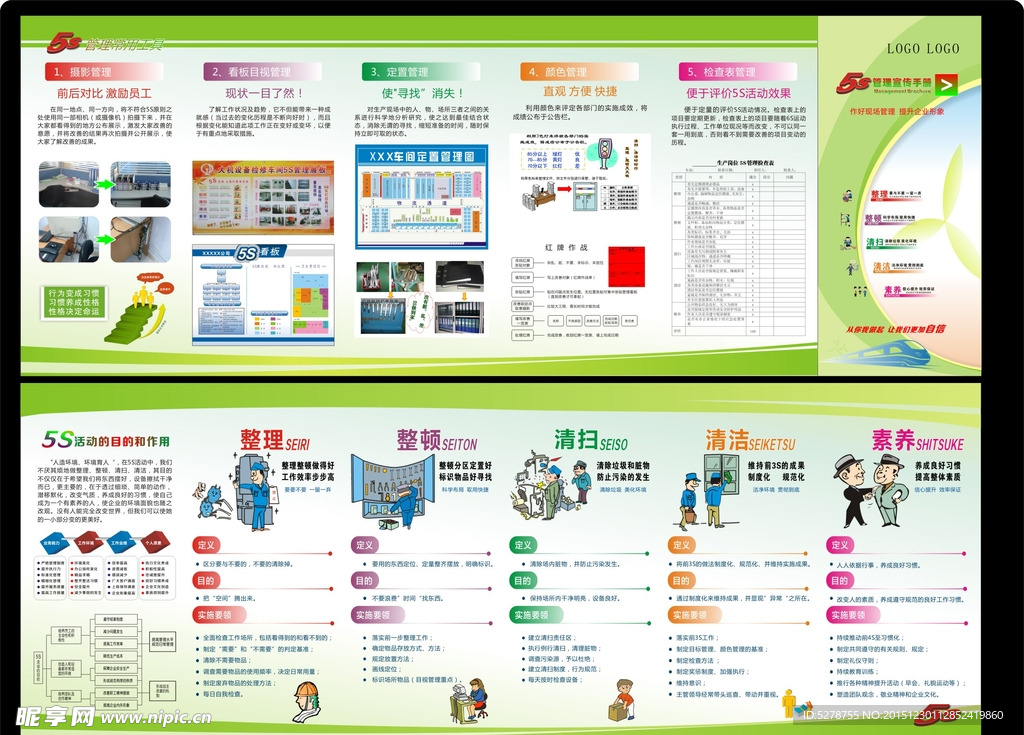 5S管理折页
