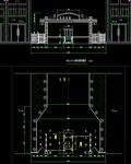 CAD铁艺大门门头小区入口岗亭