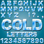 卡通冰雪字母