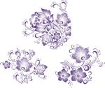 紫色矢量花朵