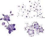 紫色花朵 矢量花朵