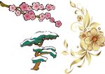 梅花 松树 手绘花朵