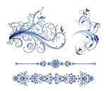 矢量花纹 蓝色花纹