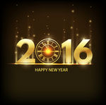 精致2016新年贺卡矢量素材