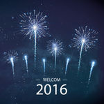 精致2016新年矢量贺卡素材