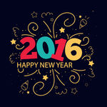 精致2016新年贺卡矢量素材