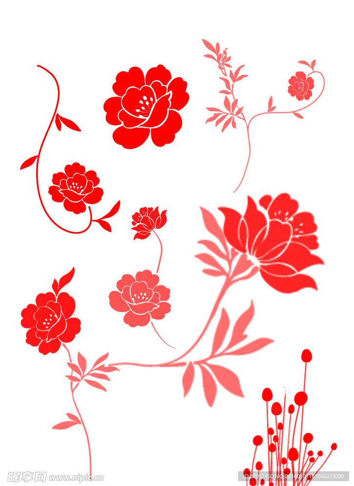 剪纸花