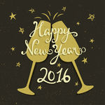 精致2016新年矢量贺卡素材