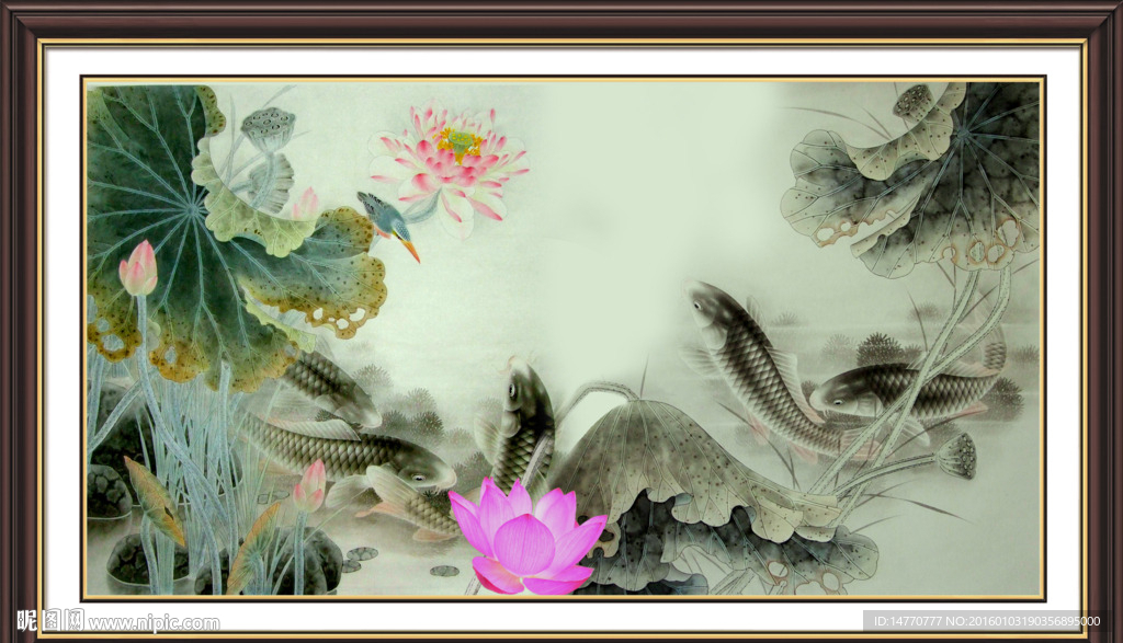 荷花水墨