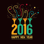 2016新年快乐新纸屑素材海报