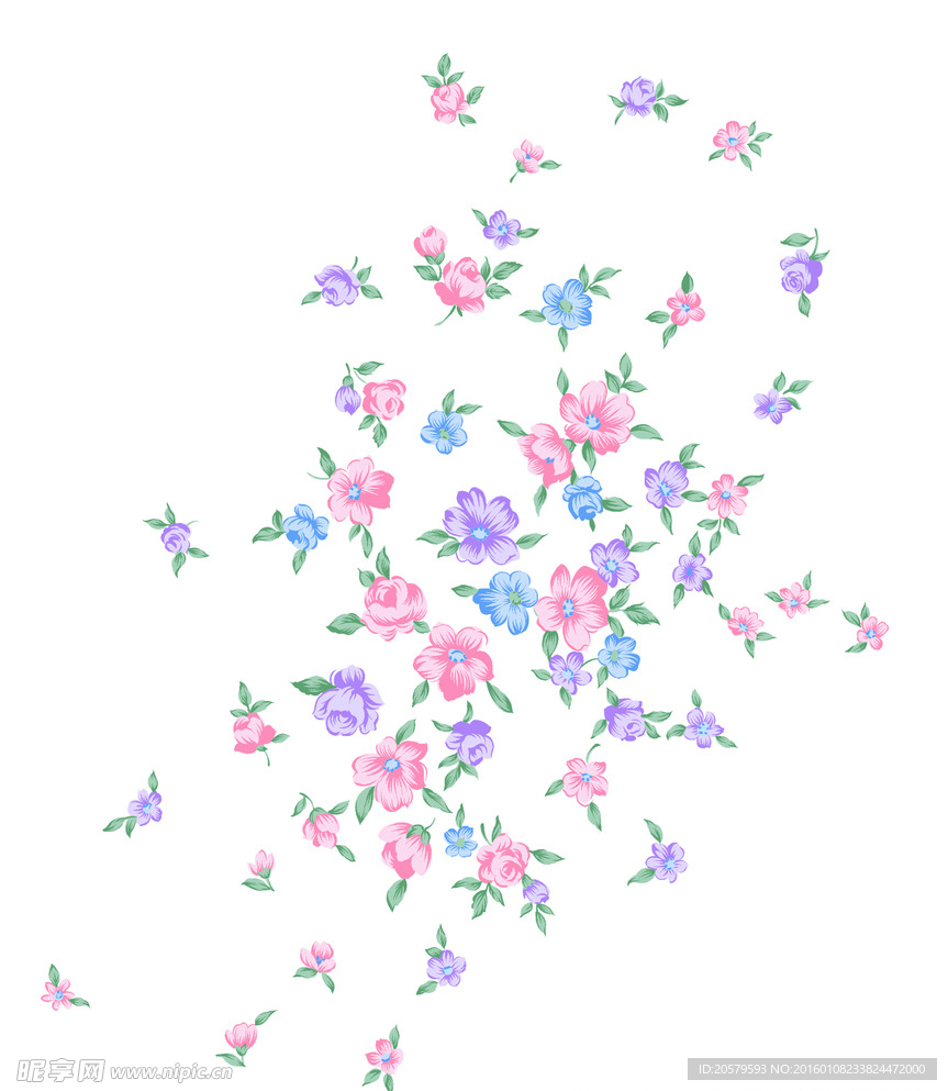 唯美花边小花素材