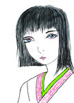 手绘插画 手绘美女