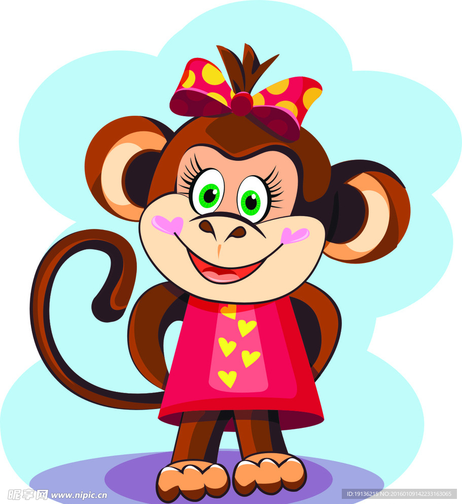 可爱卡通猴子