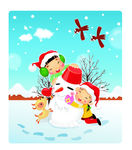 堆雪人的小孩