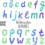 小写水彩字母