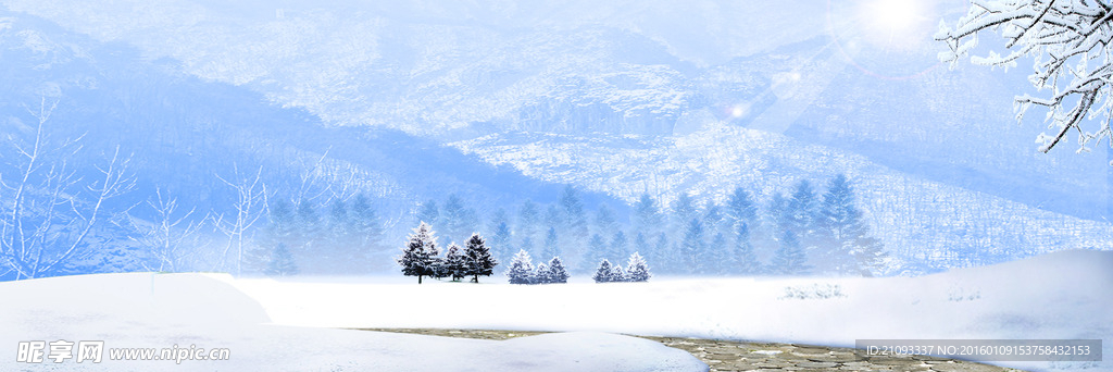 雪海报背景