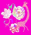 矢量卡通长颈鹿印花图案