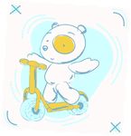 矢量卡通小熊印花图案