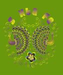 矢量卡通孔雀印花图案