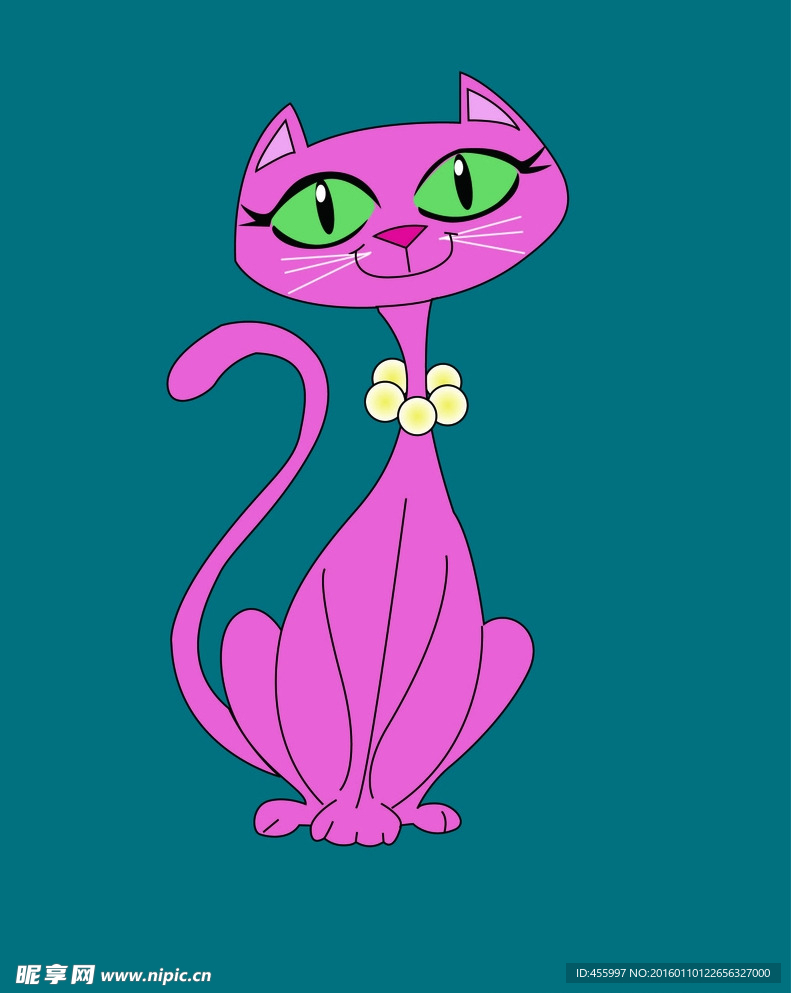 矢量卡通小猫印花图案