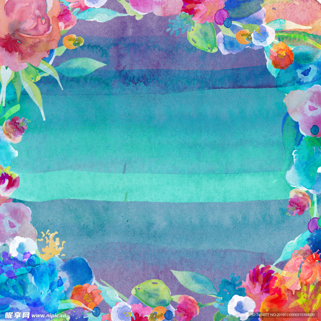 水彩抽象花卉底纹背景