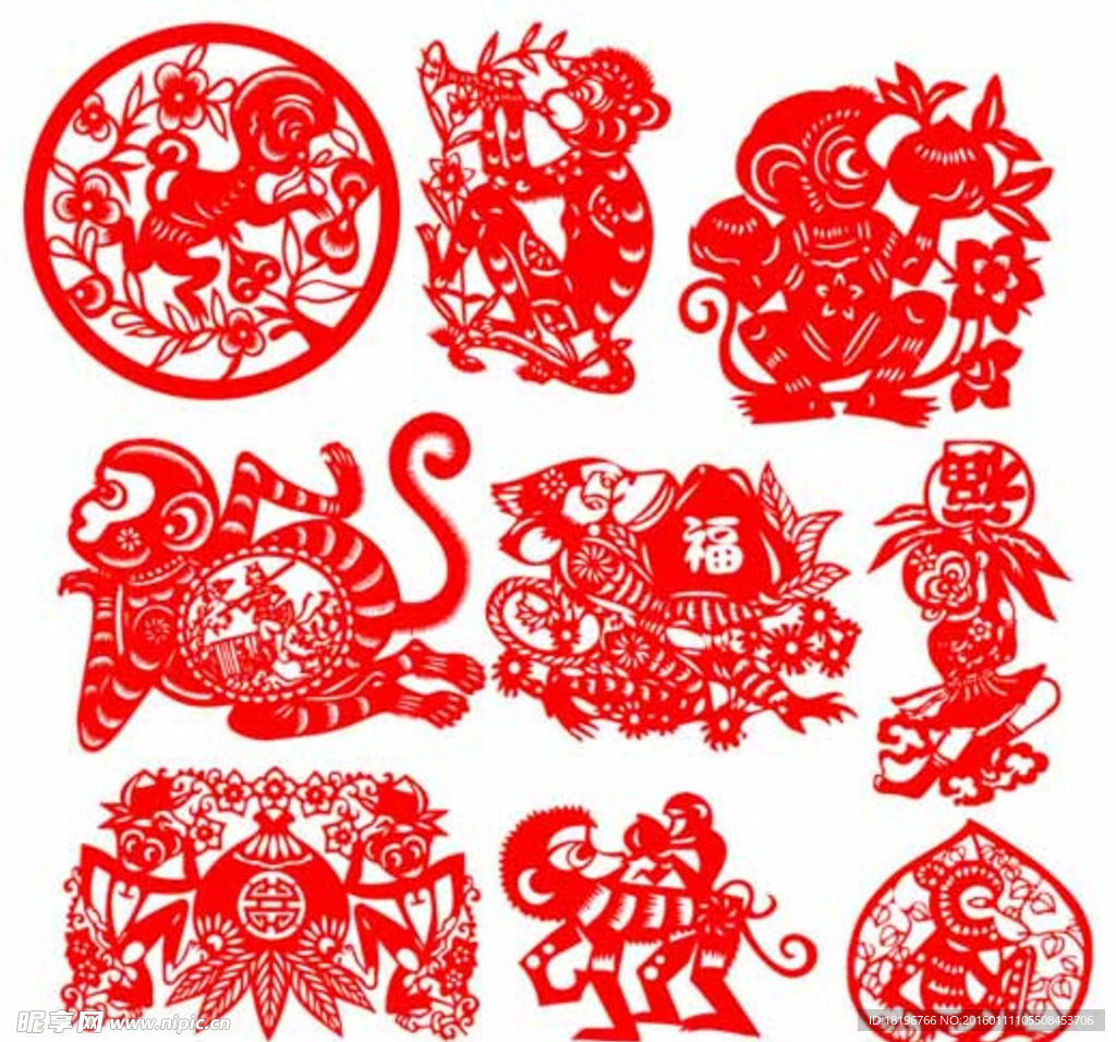 2016猴年传统艺术剪纸