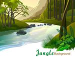 小溪流水森林美景