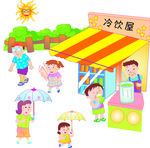 夏日买冰饮料场景