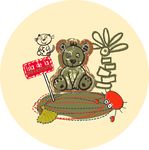 矢量卡通小熊印花图案