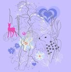 矢量卡通梅花鹿印花图案