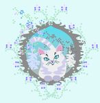 矢量卡通小猫印花图案