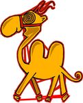 矢量卡通骆驼印花图案