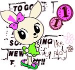 矢量卡通兔子印花图案