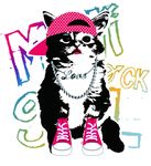 矢量卡通小猫印花图案
