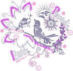 矢量卡通小鸟印花图案