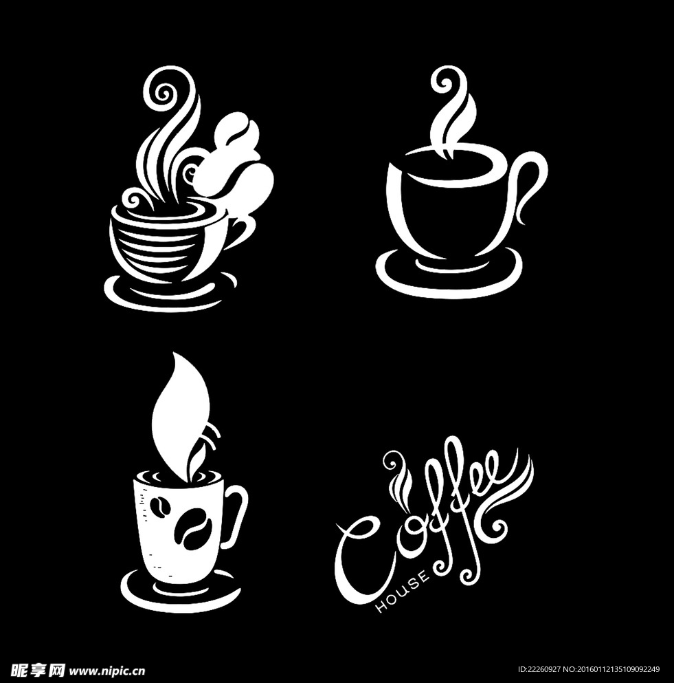 咖啡店咖啡杯矢量图案