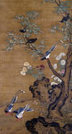吕纪桂菊山禽图轴 明