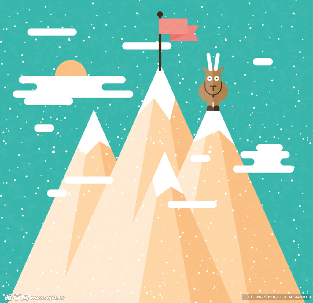 卡通雪山