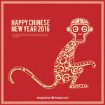 2016猴年剪纸风背景素材